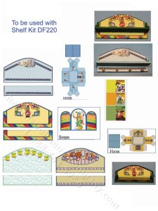 (image for) Miniature Kid's Shelf Decorator Kit for Dollhouses