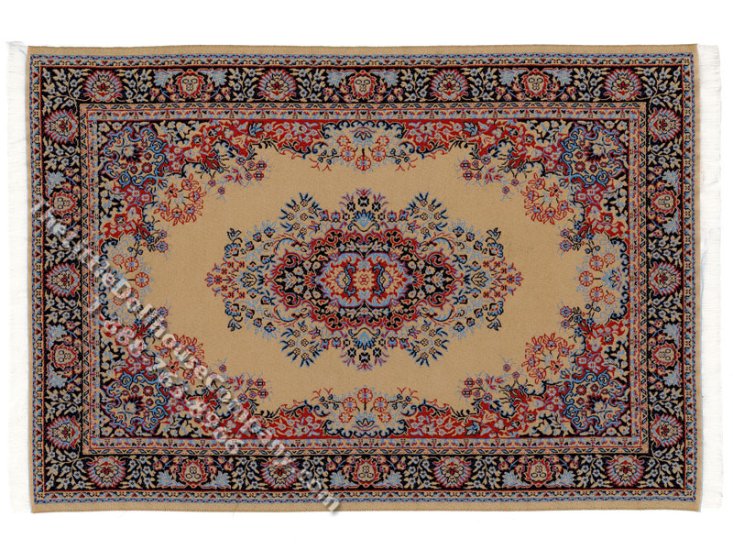 (image for) Miniature Large Beige Oriental Rug for Dollhouses