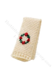 (image for) Miniature Embroidered Wreath Tea Towel for Dollhouses