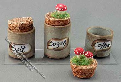 (image for) Dollhouse Scale Model Kitchen Canister Set (3 piece)