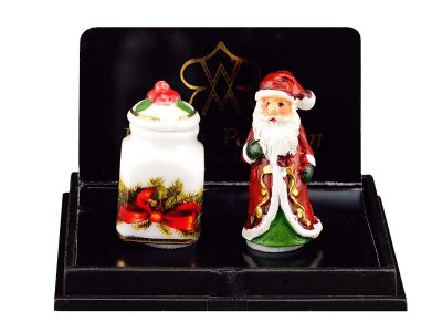 (image for) Miniature Small Santa Claus with Cookie Jar for Dollhouses