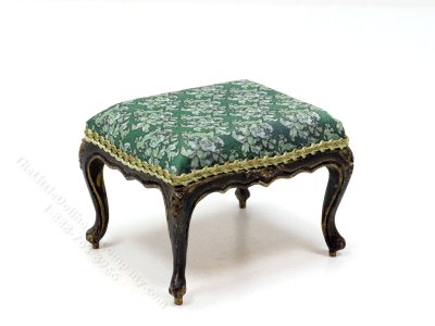 (image for) Vintage Miniature Green Upholstered Footstool for Dollhouses - WWM 1994