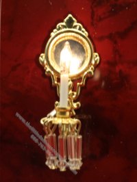 (image for) Miniature Single Arm Sconce with Large Mirror for Dollhouses