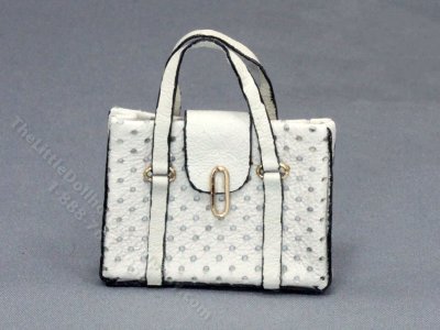 (image for) Miniature White Leather Purse by Judith Blondell