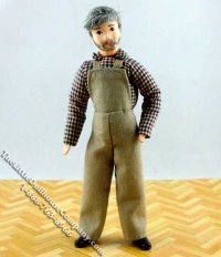 (image for) Carpenter Kurt Flexible Man Doll by Erna Meyer for Dollhouses