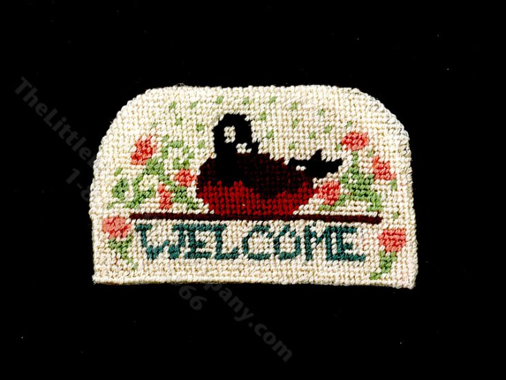 (image for) Miniature Cross Stitch Welcome Mat for Dollhouses