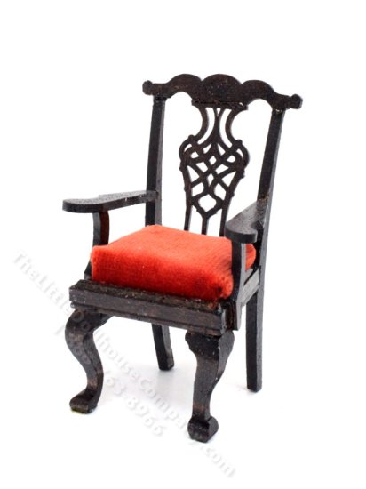 (image for) Miniature Walnut Armchair for Dollhouses