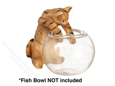 (image for) Miniature Reaching Tabby Cat for Dollhouses