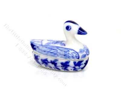 (image for) Miniature Porcelain Duck Dish for Dollhouses