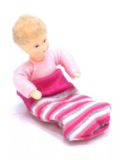 (image for) Flexible Blonde Baby Doll in Carry-Nest by Erna Meyer