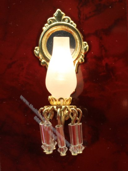 (image for) Miniature Hurricane Sconce with Frosted Shade for Dollhouses