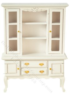 (image for) Miniature White China Cabinet Hutch