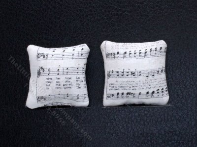 (image for) Miniature Pair of Music Pillows for Dollhouses