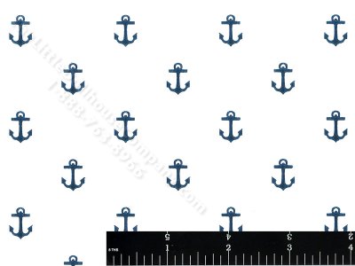 (image for) Navy Blue Anchors Miniature Wallpaper for Dollhouses
