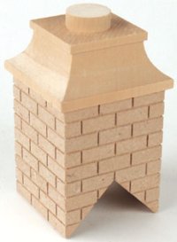(image for) Dollhouse Scale Model Wood Brick Chimney
