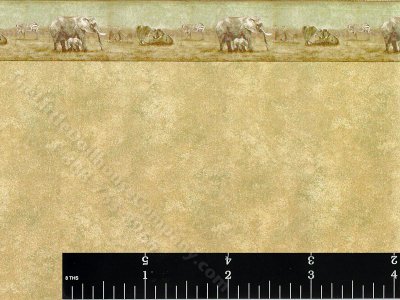 (image for) Green Elephant Pattern Miniature Wallpaper for Dollhouses