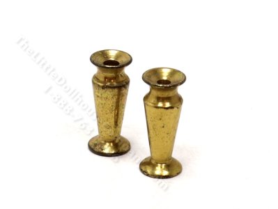 (image for) Miniature Pair of Brass Vases for Dollhouses