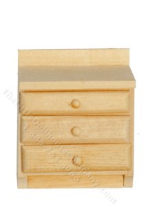 (image for) Miniature Side Table with 3 Drawers for Dollhouses, Unfinished