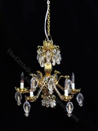 (image for) Dollhouse Miniature Hariette v.2 5-Arm Chandelier - 12V