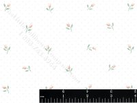 (image for) Tulips on Blue Dots Miniature Wallpaper for Dollhouses