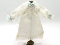 (image for) Miniature White Silk Long Sleeve Nightgown