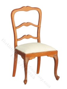 (image for) Miniature Mid Century Desk Chair for Dollhouses - Walnut