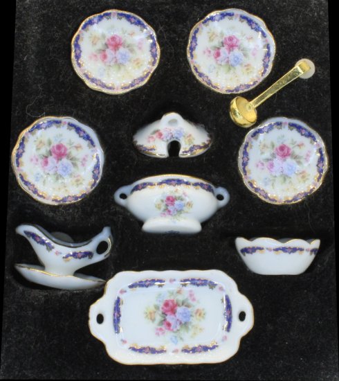 (image for) Miniature Dining Service 10pc - Blue Royalle Design