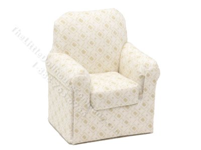 (image for) 1:24 Scale Miniature Sugar Squares Armchair for Dollhouses - White