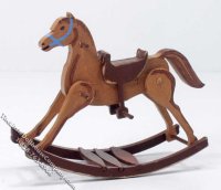 (image for) Miniature Walnut Rocking Horse Kit for Dollhouses