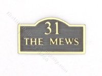 (image for) Dollhouse Miniature Brass Plaque - "31 The Mews"