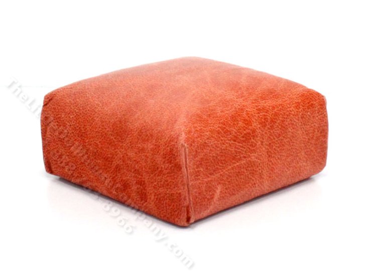 (image for) Miniature Orange Leather Ottoman by PRD Miniatures
