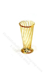 (image for) Miniature Spiral Amber Glass Vase for Dollhouses