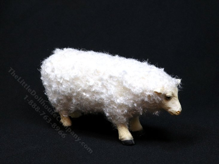 (image for) Dollhouse Scale Model Flocked Sheep