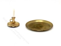 (image for) Miniature Gold Candle Holder and Plate for Dollhouses