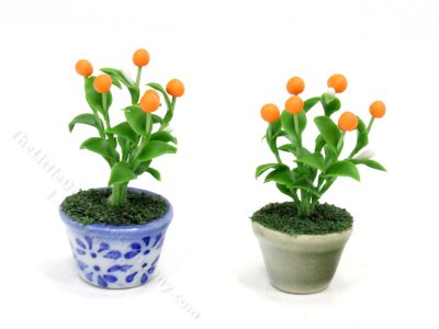 (image for) Miniature Potted Orange Tree for Dollhouses