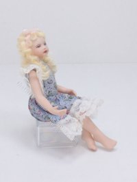 (image for) Miniature Porcelain Sitting Betty Doll by Cindy's Dolls