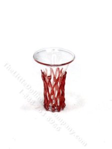 (image for) Miniature Red Lattice Glass Vase for Dollhouses