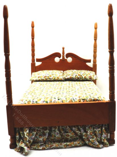 (image for) Miniature Victorian 4-Poster Walnut Bed