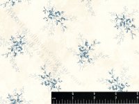(image for) Blue Bouquets on Cream Miniature Wallpaper for Dollhouse