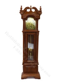 (image for) As Is Vintage Miniature Bespaq Grandfather Clock for Dollhouses - Walnut