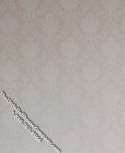 (image for) Off White Damask Pattern Miniature Wallpaper for Dollhouses