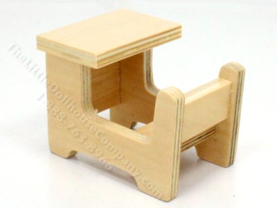 (image for) Miniature Unfinished Wooden School Desks for Dollhouses