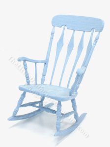 (image for) Miniature Blue Arrowback Rocking Chair for Dollhouses