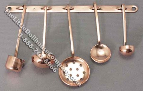(image for) Miniature Copper Ladle Set for Dollhouses