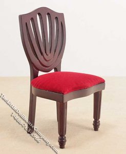 (image for) Miniature Mahogany Padded Side Chair for Dollhouses