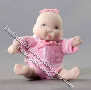 (image for) Miniature Sitting Baby Doll by Patsy Thomas for Dollhouses