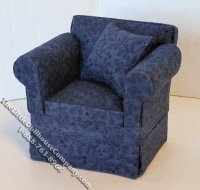 (image for) Miniature Cara Navy & Black Chair for Dollhouses