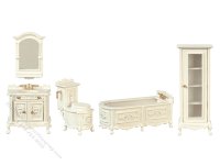 (image for) 1:24 Scale Miniature 5 piece French Provincial Bath Set for Dollhouses