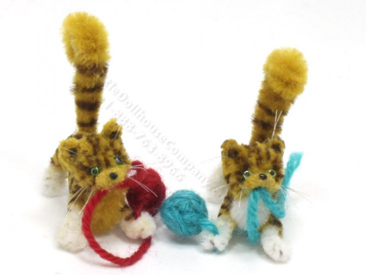 (image for) Miniature Yellow Tabby Cat with Yarn Ball by Sue Wilkes