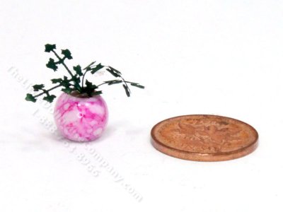 (image for) Handmade Miniature 1/4 Scale Ivy Plant in Pink Vase